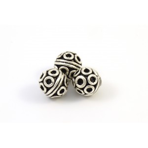 8MM BEAD ROUND BALI STERLING SILVER .925* 